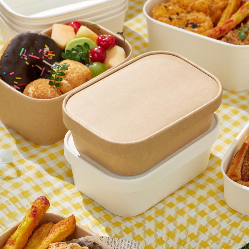 Meal Prep Gym Food - 10Pcs Square Disposable Kraft Paper Lunch