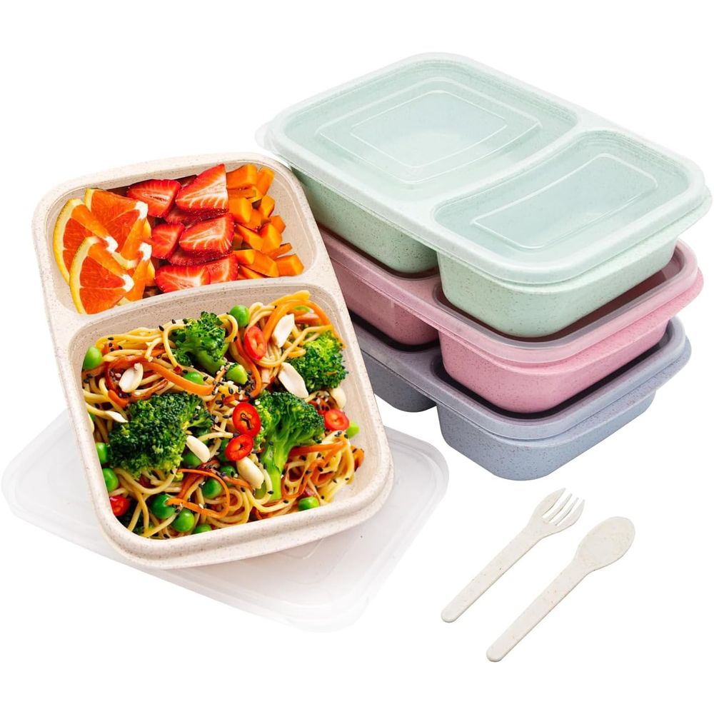 4 Pack Bento Lunch Box, 2 Comp - đánh giá và giá Meal Prep Microwave