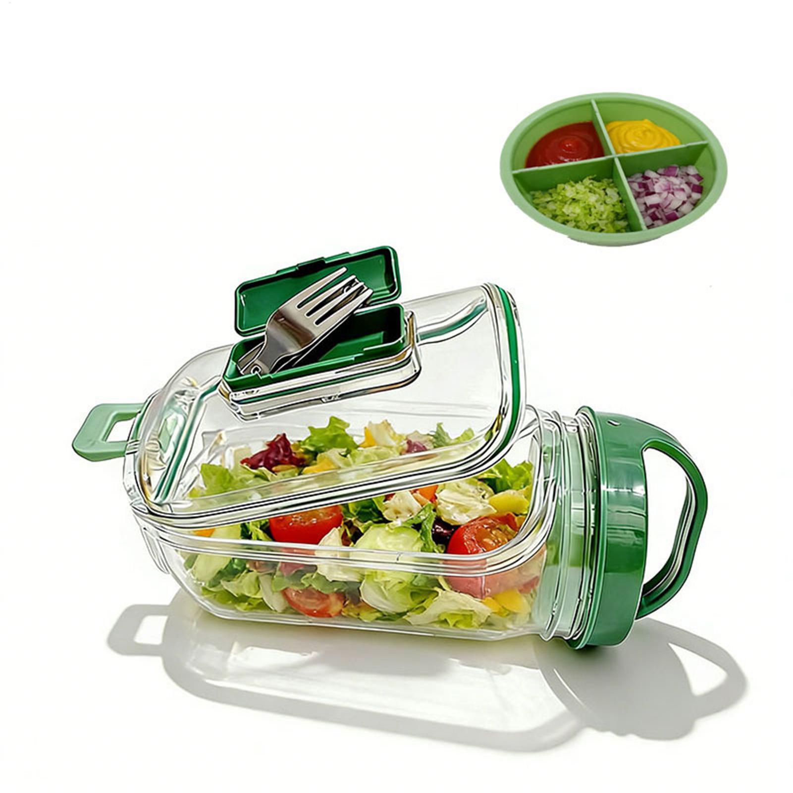 Side-Opening Salad Jar 1000ml  - đánh giá và giá Meal Prep Gym Food