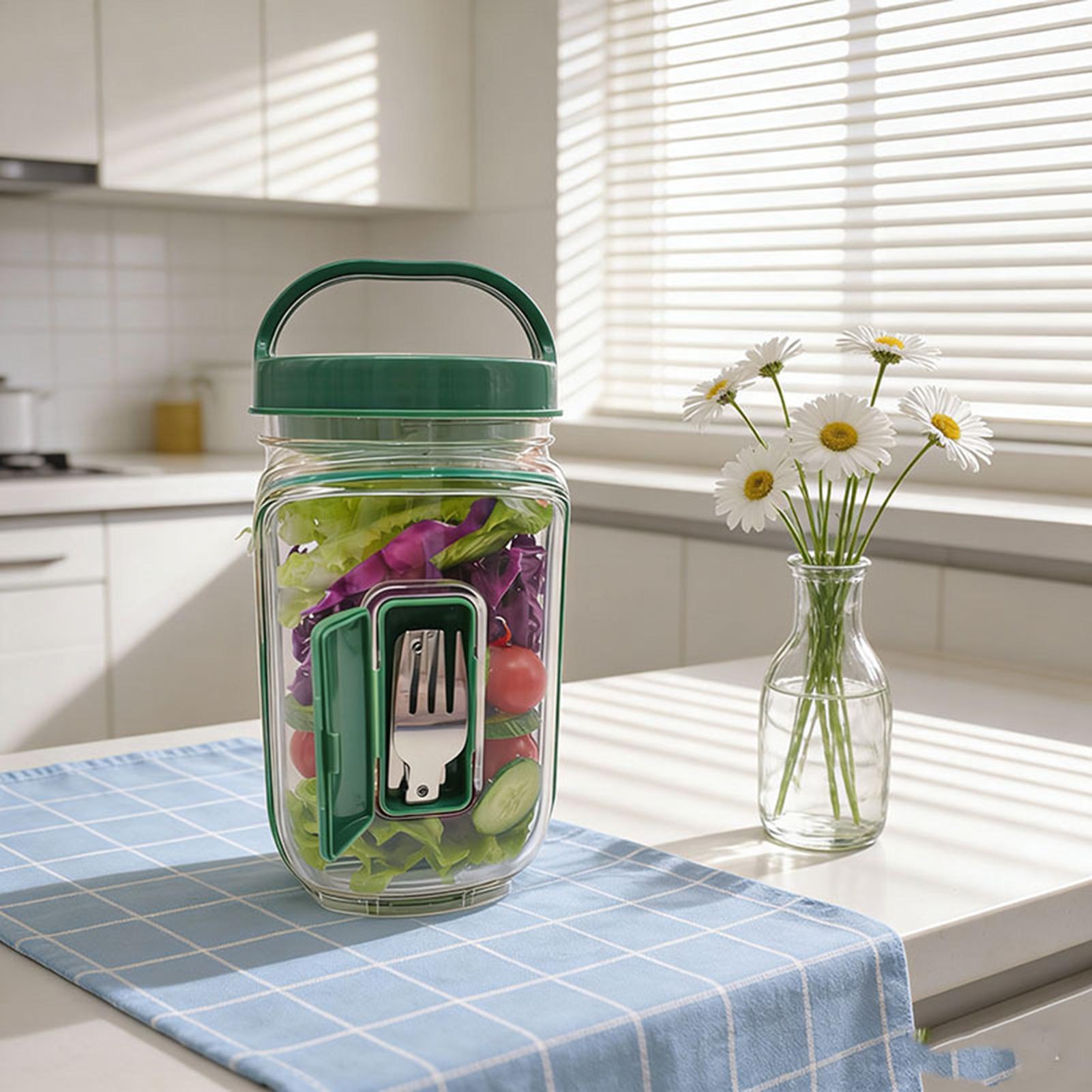 Side-Opening Salad Jar 1000ml  - đánh giá và giá Meal Prep Gym Food