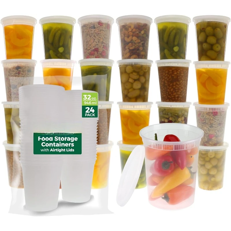 [24 Set] 8oz-32 Oz Plastic Del - đánh giá và giá Meal Prep Microwave