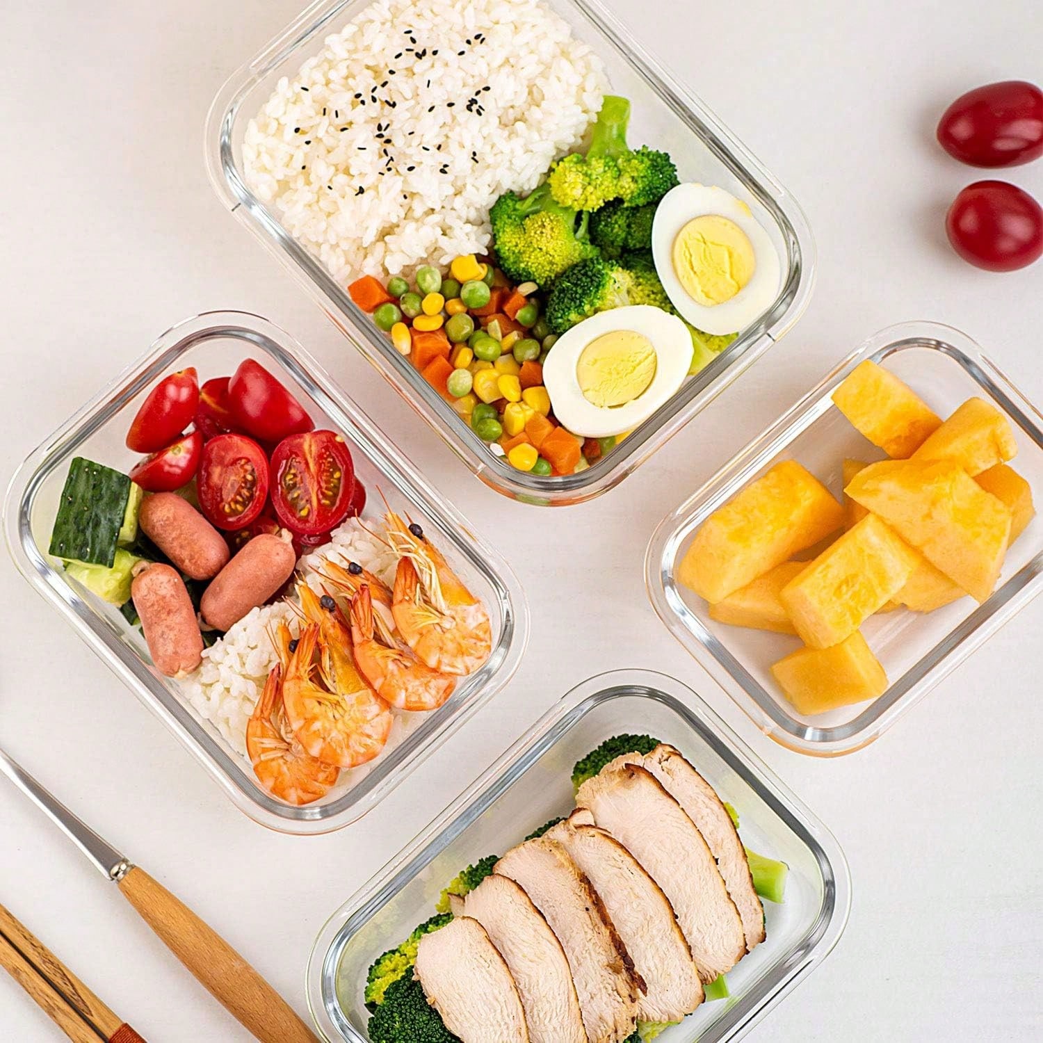 10 Pack Glass Meal Prep Contai - đánh giá và giá Meal Prep Food