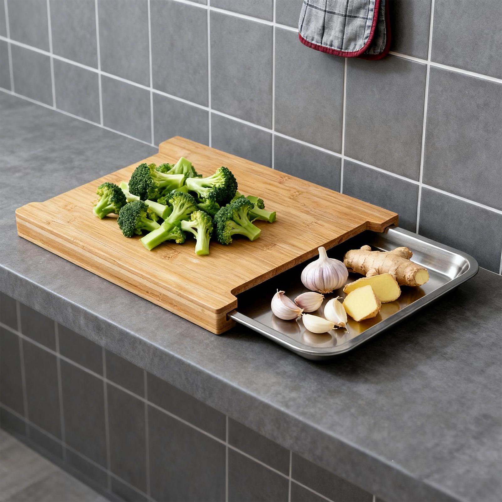 Wooden Cutting Board Non-Slip  - đánh giá và giá Meal Prep Food