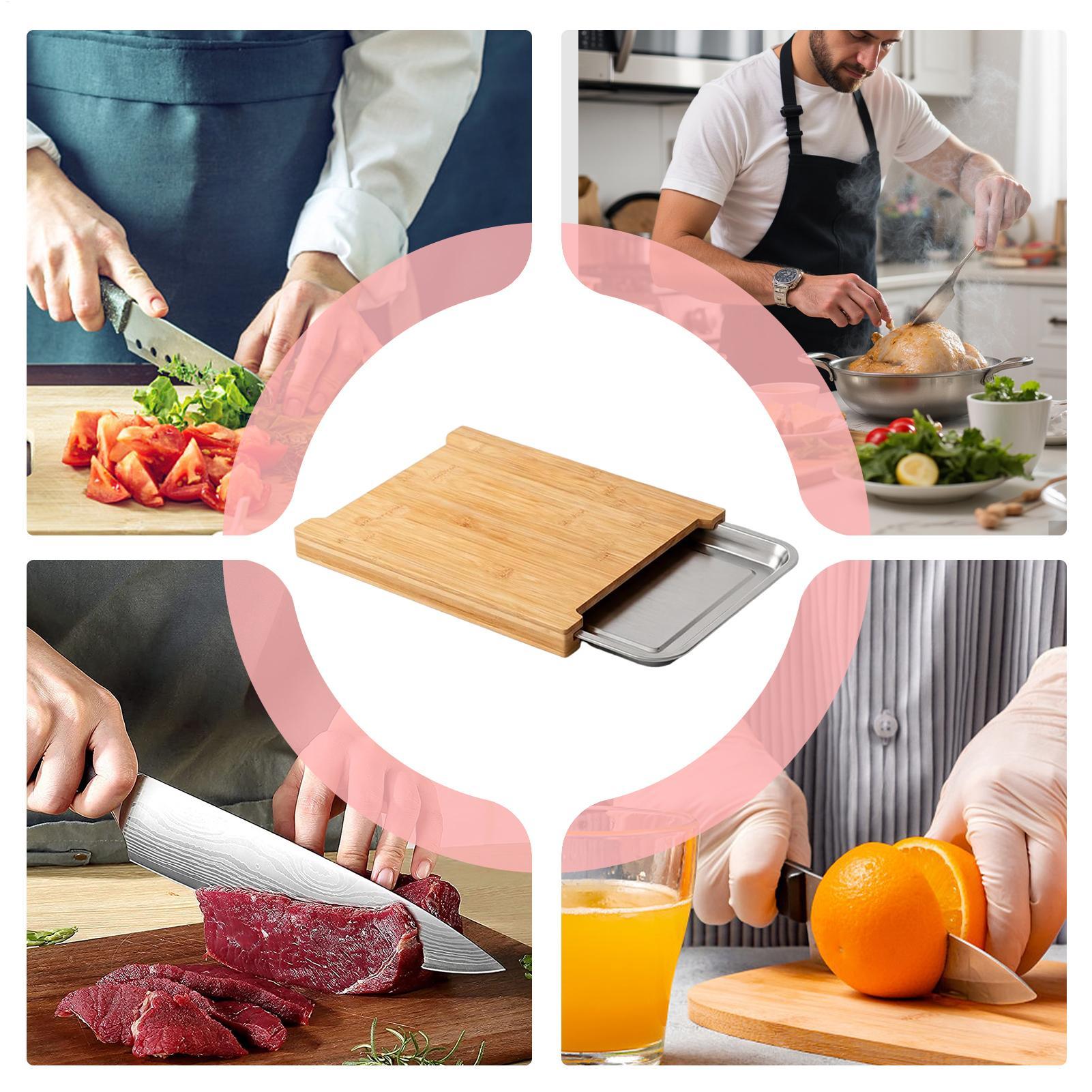 Wooden Cutting Board Non-Slip  - đánh giá và giá Meal Prep Food