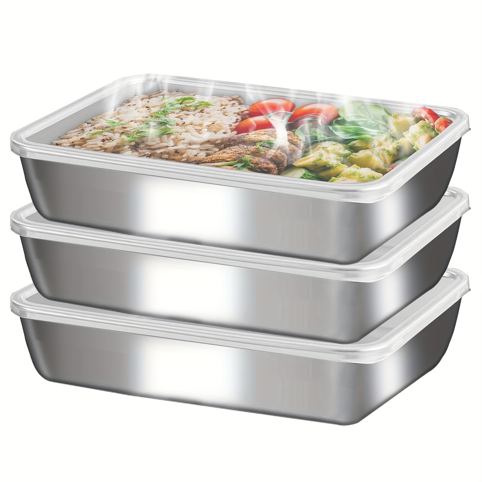 3pcs Stainless Steel Food Cont - đánh giá và giá Meal Prep Microwave