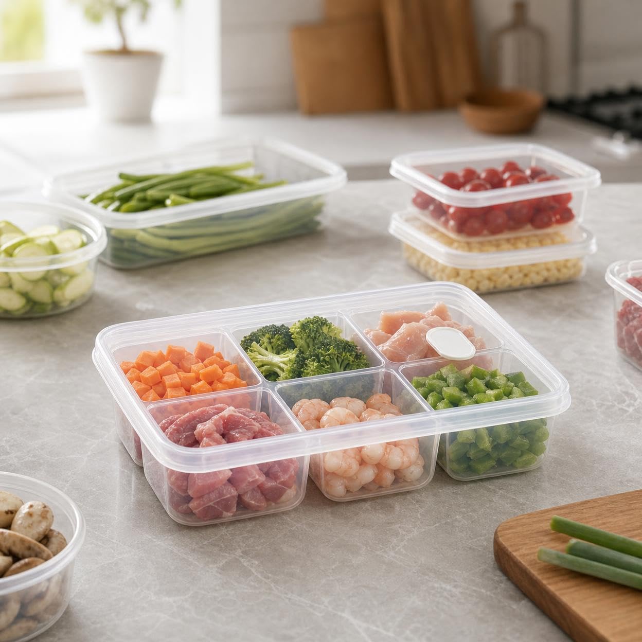 6 Compartment Food Grade Freez - đánh giá và giá Meal Prep Frozen Food