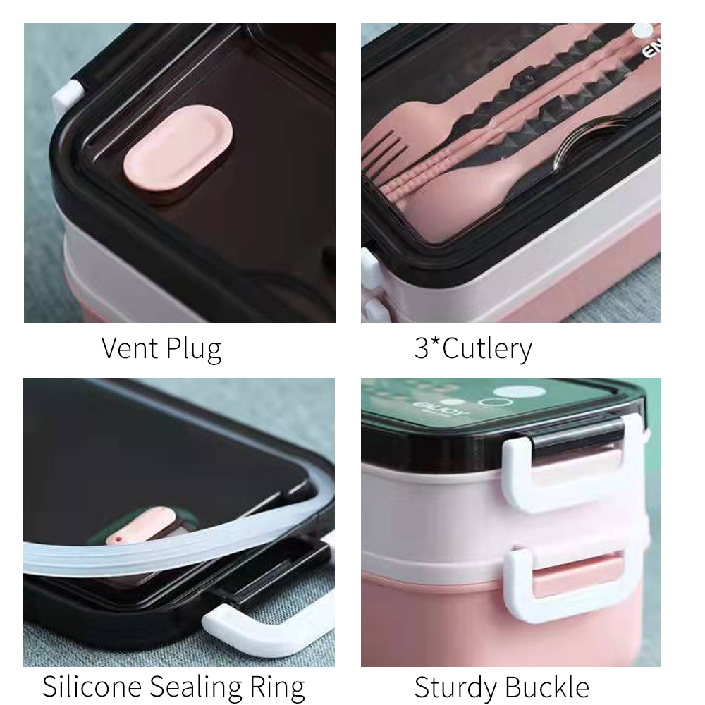 1pc 1400ml Double-layer Lunch  - đánh giá và giá Meal Prep Tupperware